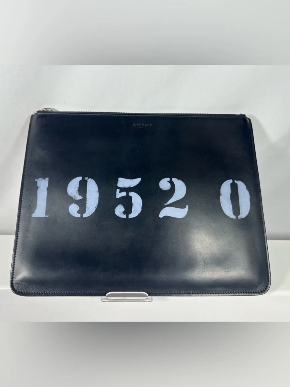 7077: Givenchy 1952 Stencil Antigona Leather Document Clutch